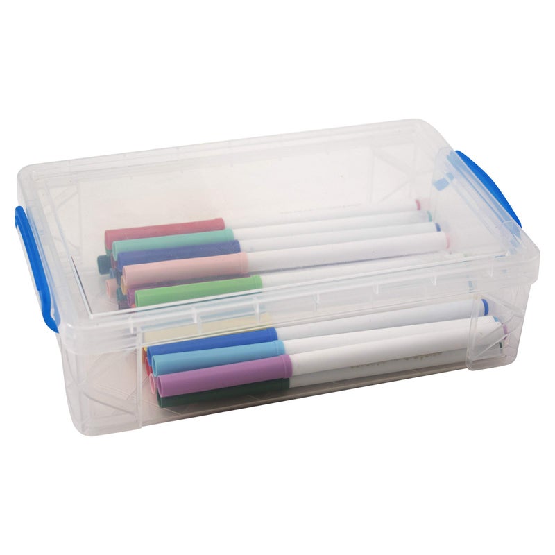 Super Stacker Advantus Super Stacker Large Pencil Box, Plastic, 9 x 5.5 x 2.62, Clear - Image 1